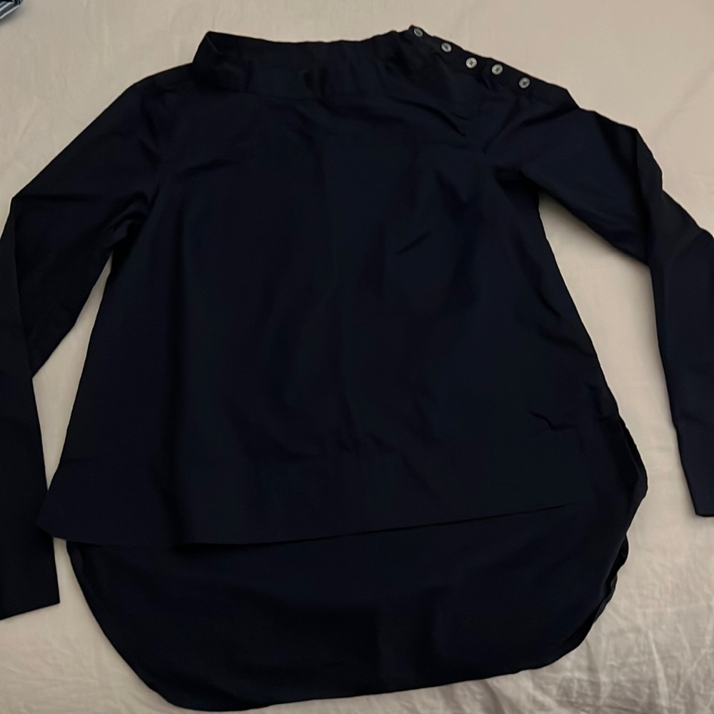 J Crew stretch cotton cowl neck shirt
